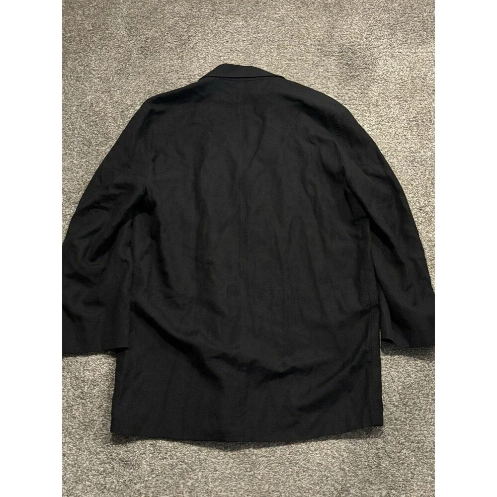 Ermenegildo Zegna Trench Coat Size 52 Black Linen Lyocell Large